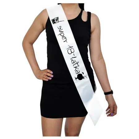 Szarfa BIAŁA Osiemnastka Super 18-latka